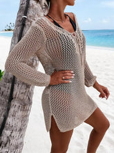 Openwork Tie Neck Cover-Up Swimwear Cover-Ups