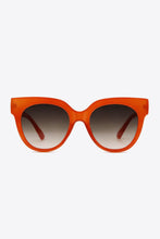 Orange Cat-Eye Sunglasses with Gradient Lenses and Case