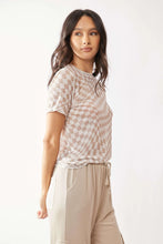 Orange Checkered Tie Dye T Shirt with Product Measurements for Women