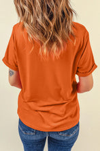 Orange Halloween Pumpkin Glitter T-Shirt for Women