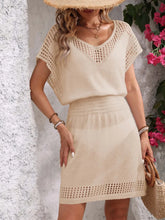 Orange Knit Crochet Swim Cover-Up Dress for Women Beige One Size