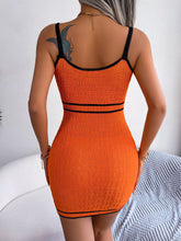 Orange Knit Sleeveless Bodycon Mini Dress