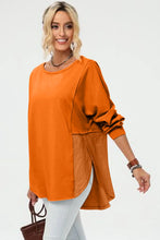 Orange Long Sleeve High Low Tunic for Women Tangerine