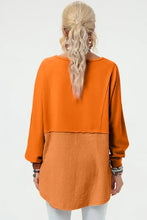 Orange Long Sleeve High Low Tunic for Women Woman T Shirts