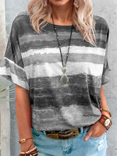 Orange Red and Brown Striped T Shirt for Women Dark Gray Woman T Shirts