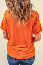 Orange Thanksgiving Rolled Sleeve Womens T Shirt