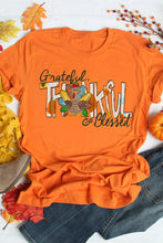 Orange Thanksgiving Rolled Sleeve Womens T Shirt