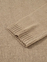 Beige ribbed cuff on Oversize Drop Shoulder Slouchy Sweater Dress sleeve