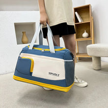 Oversize Oxford Cloth Duffel Bag Blue Beige Travel Tote Peacock Blue One Size