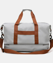 Oversize Oxford Cloth Duffel Bag with Brown Straps for Travel