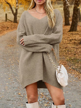 Oversized Knit Sweater Dress for Women in Acrylic Tan