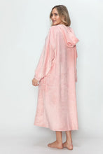 Oversized Pink Hooded Plush Blanket Robe with Pockets
