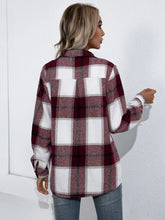 Burgundy and white oversized plaid flannel shirt with long sleeve cotton fit