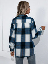 Oversized plaid flannel shirt in navy, white, light blue squares with long sleeve cotton checkered pattern