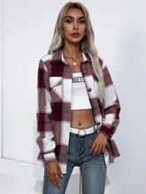 Oversized plaid flannel shirt with long sleeve cotton checkered pattern in red, white, black