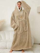 Oversized Red Hooded Blanket Sweatshirt with Pockets
