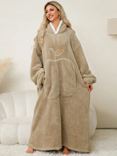 Oversized Red Hooded Blanket Sweatshirt with Pockets