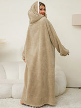 Oversized Red Hooded Blanket Sweatshirt with Pockets