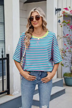 Oversized Striped Short Sleeve T-Shirt for Women Woman T Shirts