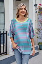 Oversized Striped Short Sleeve T-Shirt for Women