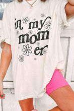 Oversized White T Shirt Dress with Floral In My Mom Era Graphic White