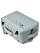 Light grey oxford cloth backpack bag with adjustable straps and multiple compartments