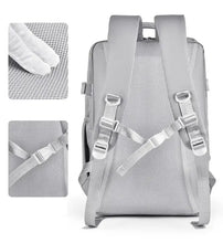 Light gray Oxford cloth multifunction backpack bag with padded mesh back and adjustable straps