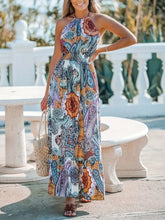Paisley Print Halter Maxi Dress