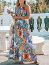 Paisley Print Halter Maxi Dress