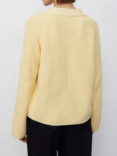 Pale Yellow Buttoned Knit Cardigan for Women Woman Outerwear