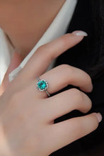 Paraiba Blue Zircon Flower Shape Ring Rings