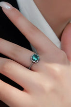 Paraiba Blue Zircon Flower Shape Ring Rings