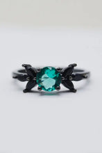 Paraiba Blue Zircon Leaf Ring Rings