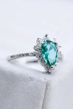Paraiba Blue Zircon Pear Shape Ring Rings