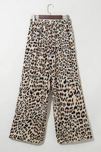 Parchment Leopard Drawstring Flowy Wide Leg Pants Woman Pants
