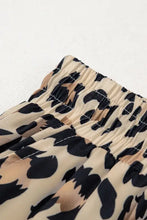 Parchment Leopard Drawstring Flowy Wide Leg Pants Woman Pants