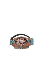 Paris-Themed Eco-Leather Shoulder Bag in Brown and Burgundy Shoulder Bags