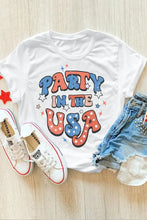 Party in the USA Women's White Graphic T-Shirt