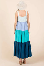Color Block Tiered Maxi Dress in Pastel Layers Casual Dresses
