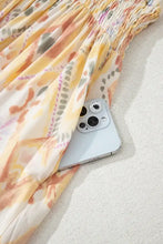 Pastel Floral Print Maxi Dress with Smocked Waist and Side Slit Maxi Dresses