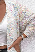 Pastel floral tweed cardigan sweater with relaxed fit