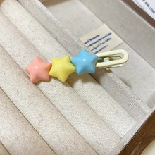 Pastel star acrylic hair pin for women and girls