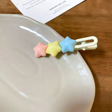 Pastel star acrylic hair pin clip for women and girls