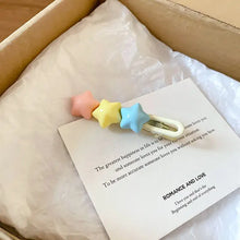 Pastel star acrylic hair pin for women and girls