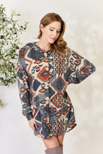 Patterned Hooded Shirt Dress Jacket for Women Outerwear Jeans Size Friendly MULTI