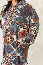 Patterned Hooded Shirt Dress Jacket for Women Outerwear Jeans Size Friendly Woman Outerwear