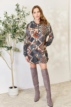 Patterned Hooded Shirt Dress Jacket for Women Outerwear Jeans Size Friendly Woman Outerwear