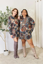 Patterned Hooded Shirt Dress Jacket for Women Outerwear Jeans Size Friendly Woman Outerwear