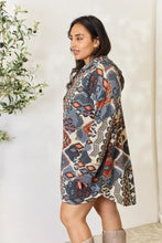 Patterned Hooded Shirt Dress Jacket for Women Outerwear Jeans Size Friendly Woman Outerwear