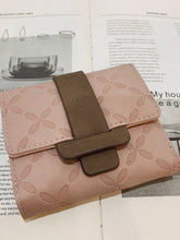 Patterned Mini PU Leather Wallet with Clasp in Multiple Colors Pale Blush One Size